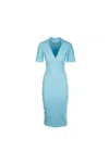 Chiara Boni La Petite Robe Shihi Short-sleeve Wrap Midi Dress In Blue