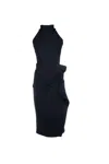 Chiara Boni La Petite Robe Gudrum Halterneck Midi Dress In Blue