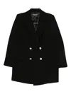 Chiara Boni La Petite Robe Ecoply Embellished Double-breasted Coat In Black