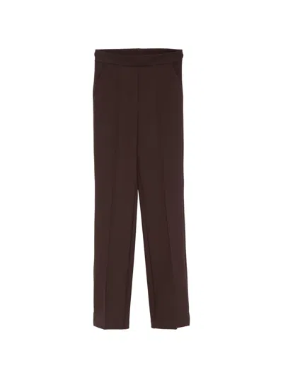 Chiara Boni La Petite Robe Elasticated-waistband Cropped Trousers In Brown