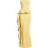 Chiara Boni La Petite Robe Eliska Ruffle Strapless Gown In Soleil