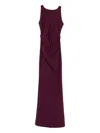 Chiara Boni La Petite Robe Eman Ruched Long Dress In Burgundy