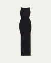 Chiara Boni La Petite Robe Eman Sleeveless Draped Column Gown In Black