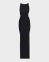 Chiara Boni La Petite Robe Eman Sleeveless Draped Column Gown In Black