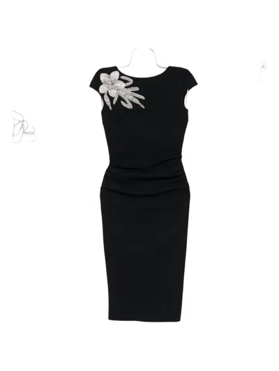 Chiara Boni La Petite Robe Embellished Sheath Midi Dress In Black