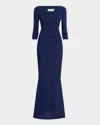 Chiara Boni La Petite Robe Emerentienne Embellished Mermaid Gown In Blu Notte