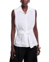 Chiara Boni La Petite Robe Erdi Tie Waist Sleeveless Blouse In Bianco