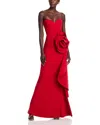 Chiara Boni La Petite Robe Ethane Rosette Gown In Scarlet