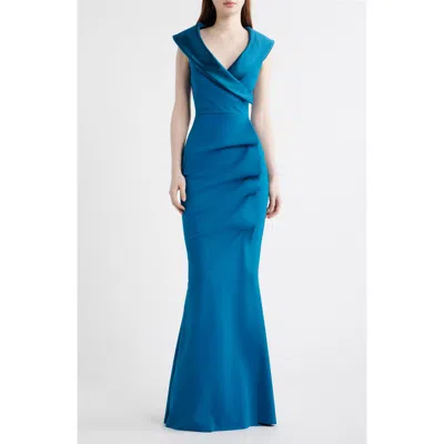 Chiara Boni La Petite Robe Fiy Satin Trim Mermaid Gown In Neutral