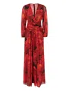 Chiara Boni La Petite Robe Floral-print Gathered Dress In Red