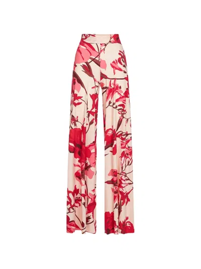 Chiara Boni La Petite Robe Floral-print High-waisted Trousers In Multi