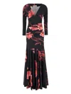 Chiara Boni La Petite Robe Floral-print Long Dress In Black