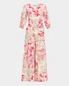 Chiara Boni La Petite Robe Floral-print Side Ruffle Gown In Printemps