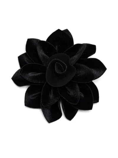 Chiara Boni La Petite Robe Flower-detailing Brooch In Black