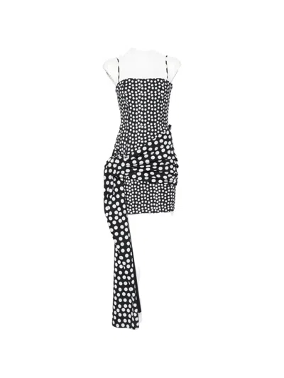 Chiara Boni La Petite Robe Gaja Polka-dot Mini Dress In Black