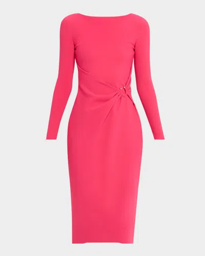 Chiara Boni La Petite Robe Gathered Bateau-neck Midi Sheath Dress