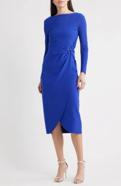 Chiara Boni La Petite Robe Gekko Long Sleeve Midi Dress In Purple