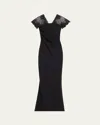 Chiara Boni La Petite Robe Genic Ruched Lace-embellished Mermaid Gown