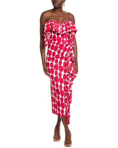 Chiara Boni La Petite Robe Giraffea Midi Dress In Red