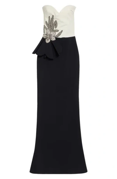 Chiara Boni La Petite Robe Grenawa Appliqué Sleeveless Midi Dress In Black