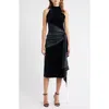 Chiara Boni La Petite Robe Gudairi Velvet Draped Cocktail Dress In Black