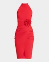 Chiara Boni La Petite Robe Gudruly Bis Rosette Sleeveless Midi Dress In Red