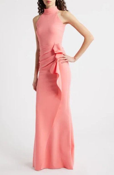 Chiara Boni La Petite Robe Gudrum High Neck Trumpet Gown In Pink