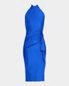 Chiara Boni La Petite Robe Gudrum Java Draped Jersey Midi Dress In Azulejo