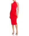Chiara Boni La Petite Robe Side Draped Cocktail Dress In Red
