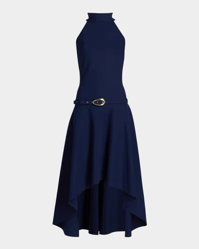 Chiara Boni La Petite Robe Gurahim High-low Halter Jersey Midi Dress In Brown