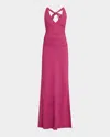 Chiara Boni La Petite Robe Halter Stretch-jersey Gown In Beetroot