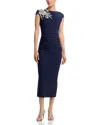 Chiara Boni La Petite Robe Hesup Embellished Cap Sleeve Dress In Blue