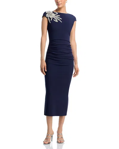 Chiara Boni La Petite Robe Hesup Embellished Cap Sleeve Dress In Blue