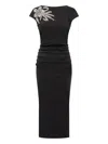 Chiara Boni La Petite Robe Hesup Handmade-embroidery Midi Dress In Black