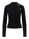 Chiara Boni La Petite Robe Ijok Pepper Ribbed Viscose Sweater In Black