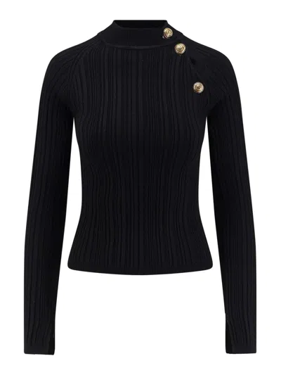 Chiara Boni La Petite Robe Ijok Pepper Ribbed Viscose Sweater In Black