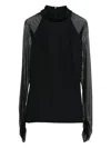 Chiara Boni La Petite Robe Illusion Mesh Blouse In Black