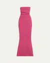 Chiara Boni La Petite Robe Irya One-shoulder Ruffle Midi Sheath Dress In Beetroot