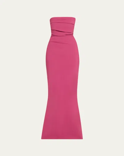 Chiara Boni La Petite Robe Irya One-shoulder Ruffle Midi Sheath Dress In Beetroot