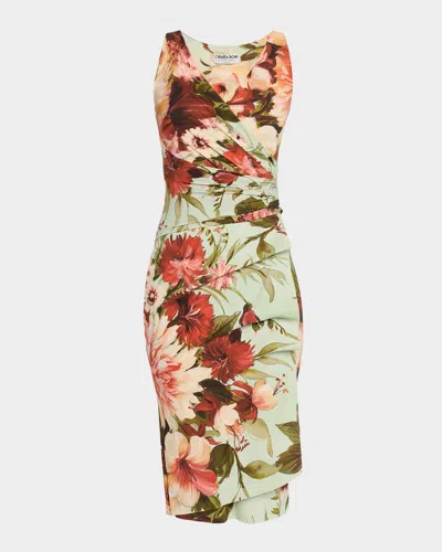 Chiara Boni La Petite Robe Isoshi Floral-print Faux Wrap Midi Dress In Multi