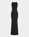 Chiara Boni La Petite Robe Iwoo Sleeveless Jersey Column Gown In Black