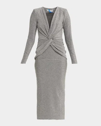 CHIARA BONI LA PETITE ROBE JARRA TWIST-FRONT SHIMMER BODYCON MIDI DRESS