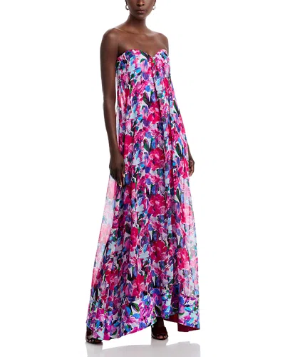 Chiara Boni La Petite Robe Junji Chiffon Strapless Gown In Balinese Print