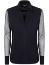Chiara Boni La Petite Robe Kai Illusion Jersey Shirt By Chiara Boni In Black