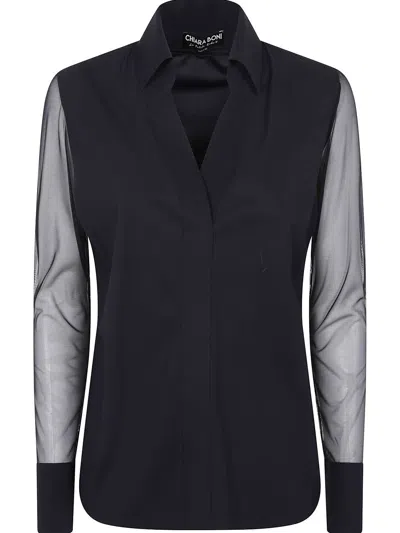 Chiara Boni La Petite Robe Long-sleeved Shirt In Black  
