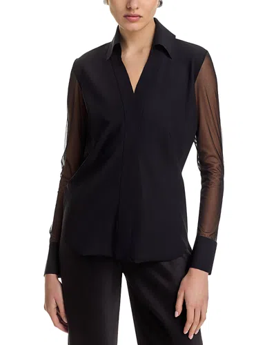 Chiara Boni La Petite Robe Kai Illusion Jersey Shirt In Black