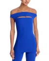 Chiara Boni La Petite Robe Karen Off The Shoulder Cut Out Top In Azulejo