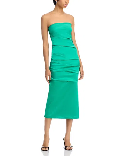 Chiara Boni La Petite Robe Keiky Satin Midi Dress In Green