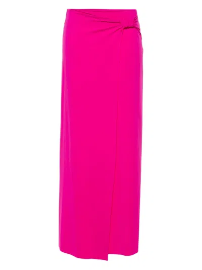 Chiara Boni La Petite Robe Knot-detail Midi Skirt In Pink