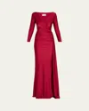 Chiara Boni La Petite Robe Koly Draped Surplice Jersey Gown In Red